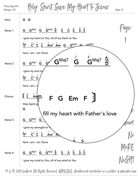 Holy Spirit Give My Heart To Jesus Chord Charts by Loudbrook