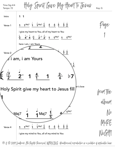 Holy Spirit Give My Heart To Jesus Nashville Number Chart by Loudbrook